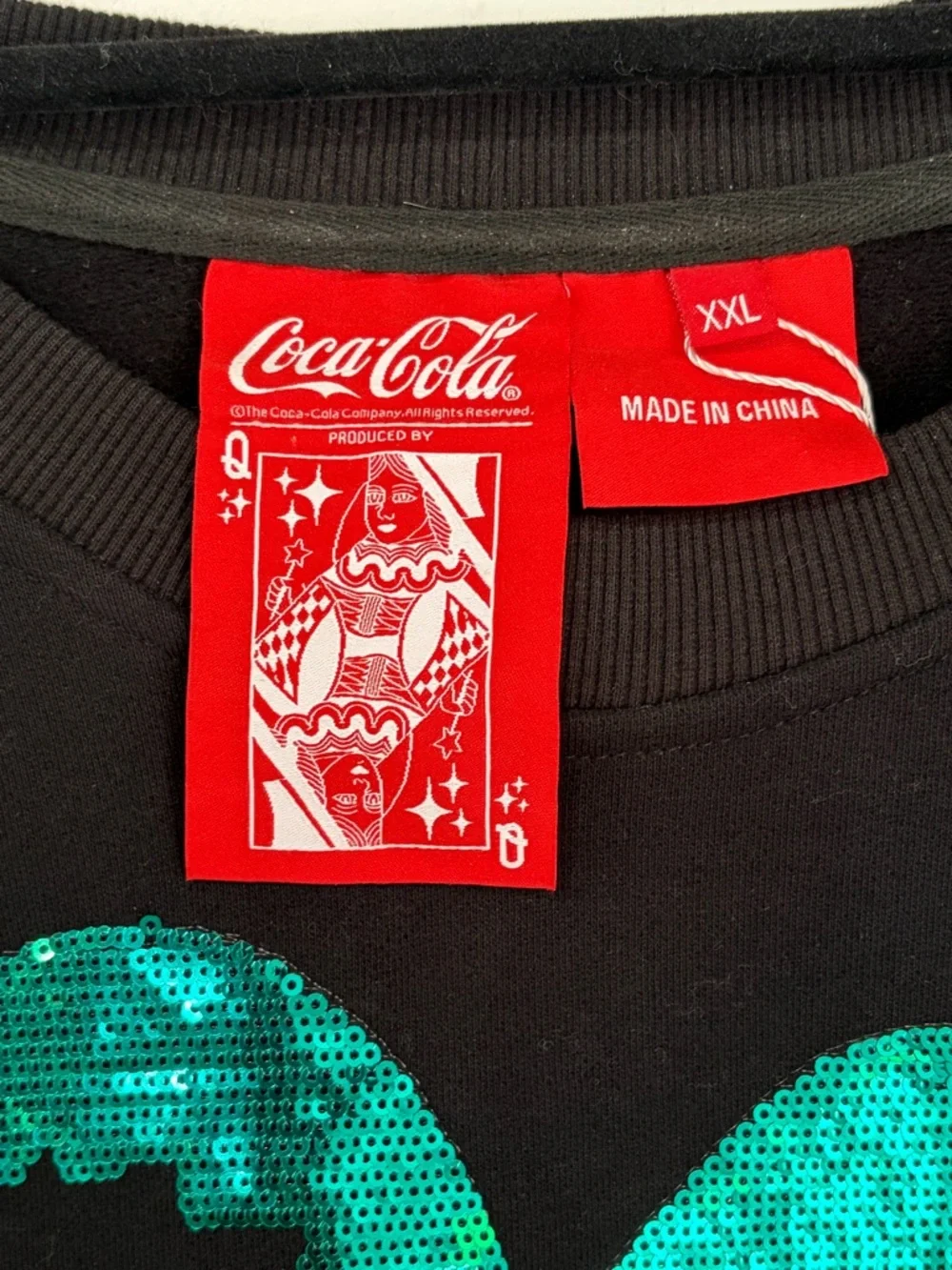 QOS Black Coca-Cola Palm Tree Sweatshirt - Picture 3 of 3